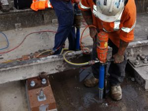 concrete core drilling in action